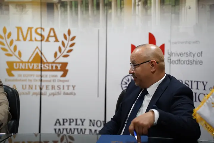 Eng. Mahmoud Nouh during the discussion at MSA University